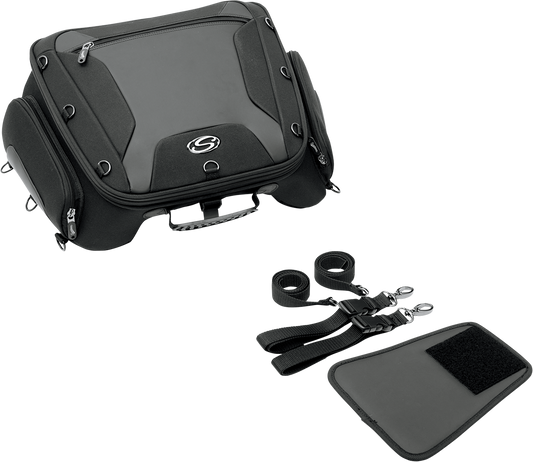 Saddlemen Black Wide Tunnel Motorcycle Biker Tail Bag for Harley Indian