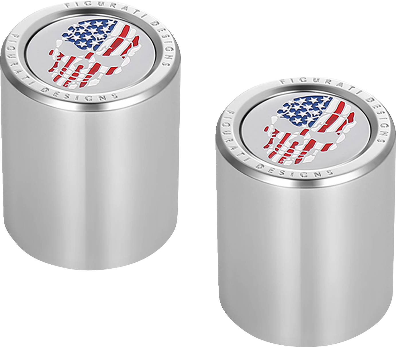 Figurati Skull USA Flag Short Magnetic Docking Hardware Covers for Harley