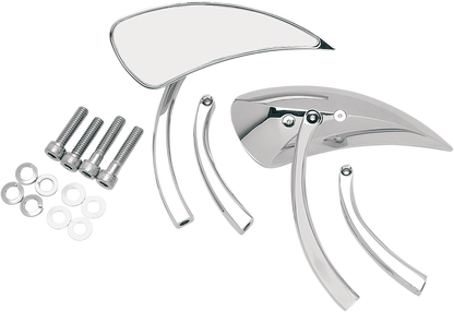 Drag Specialties Chrome 2" Pair Teardrop Motorcycle Mirrors Harley Davidson