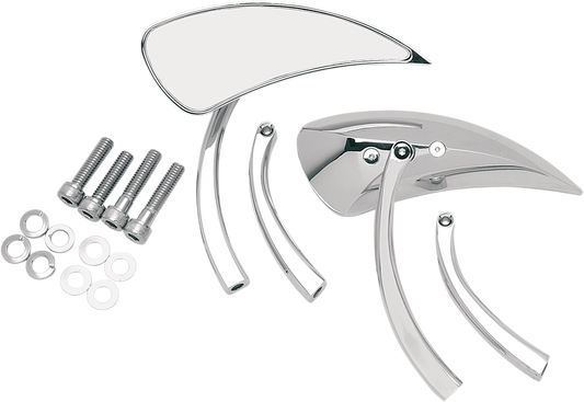 Drag Specialties Chrome 2" Pair Teardrop Motorcycle Mirrors Harley Davidson