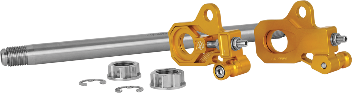 Performance Machine Gold Rear Axle Adjuster Kit for 2009-2023 Harley Touring