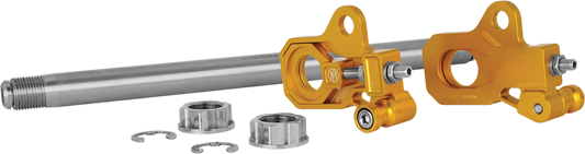 Performance Machine Gold Rear Axle Adjuster Kit for 2009-2023 Harley Touring