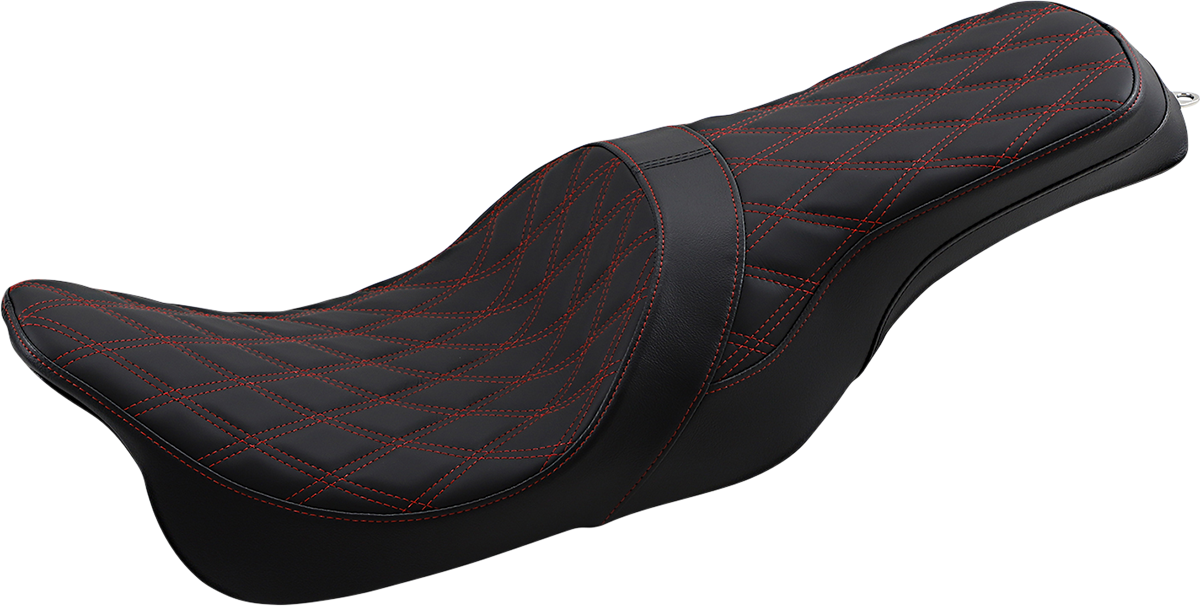 Drag Specialties Predator Red Diamond Stitch Seat 2008-2024 Harley Touring FLHXS