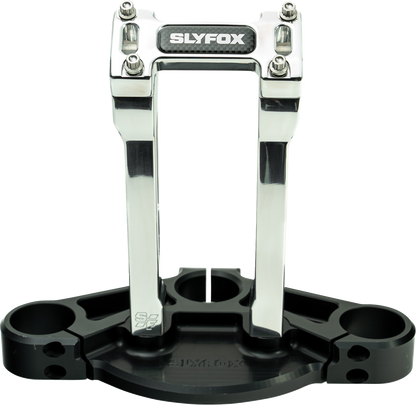 Slyfox 8" Raw 1-1/8" Clamping Straight Handlebar Riser Kit for Harley Davidson