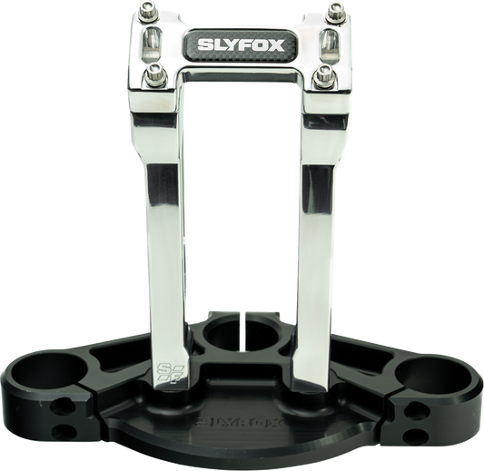 Slyfox 8" Raw 1-1/8" Clamping Straight Handlebar Riser Kit for Harley Davidson