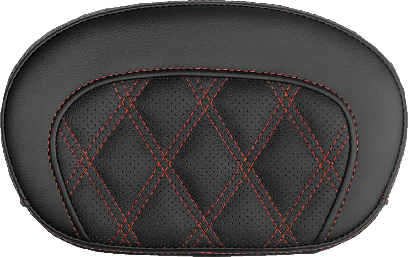 Saddlemen Mini Contour Red Lattice Stitch Sissy Bar Backrest Pad for Harley
