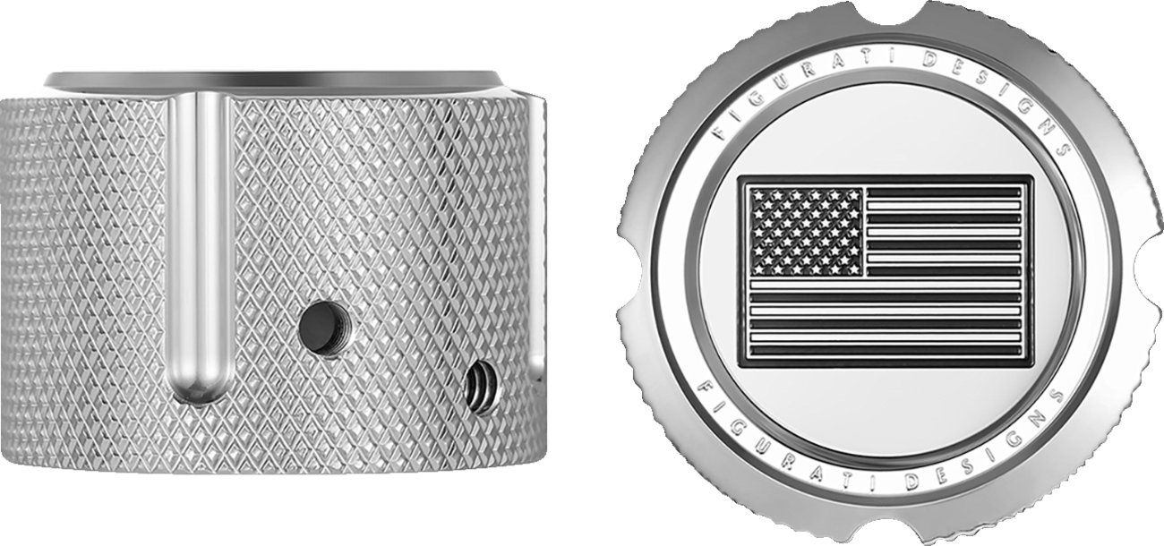 Figurati Designs American Flag Front Axle Nut Chrome Covers for 2002-2022 Harley