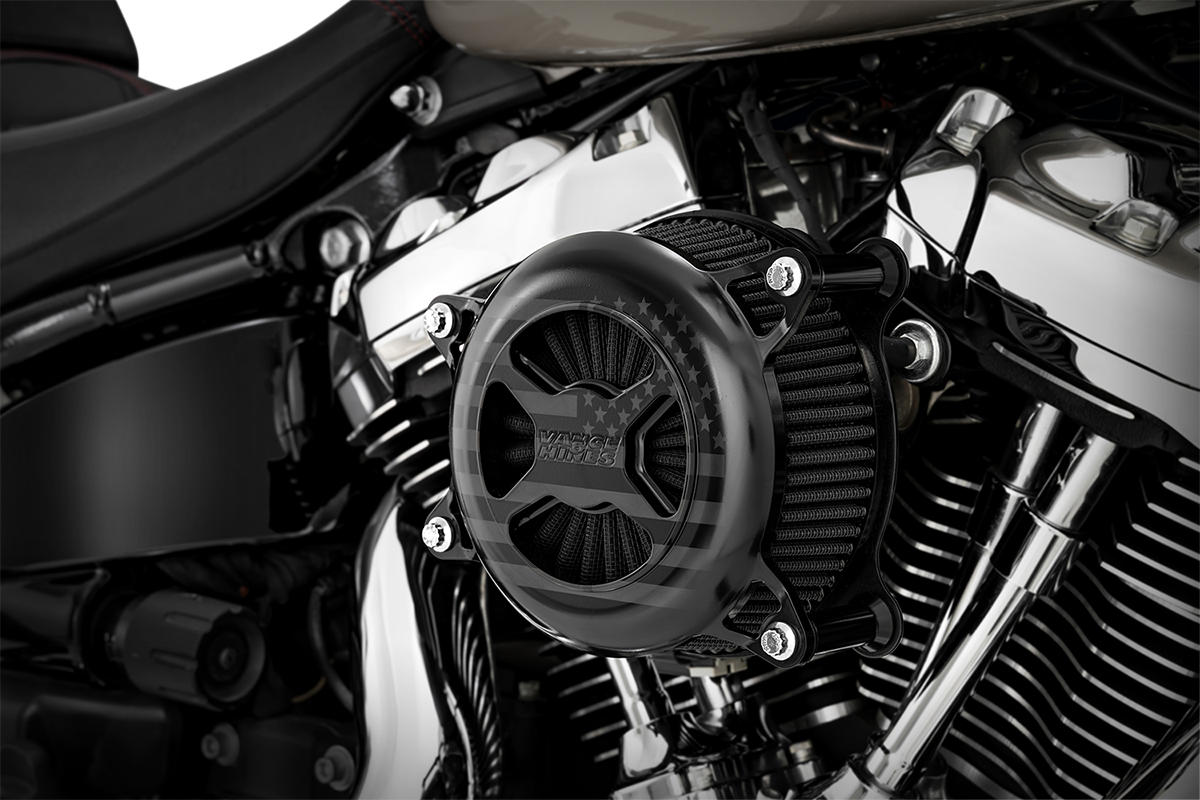 Vance & Hines Black VO2 America Air Filter Cleaner Kit 2017-2024 Harley Touring