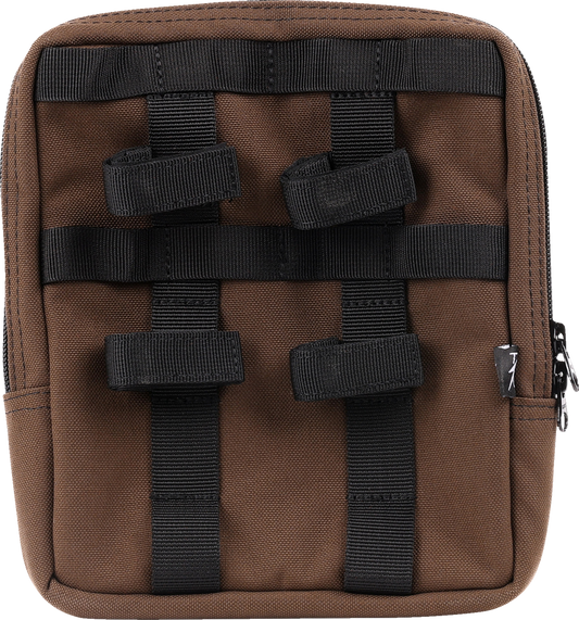 Thrashin Supply Brown Motorcycle Handlebar Storage Bag Slim for Harley THB-0032