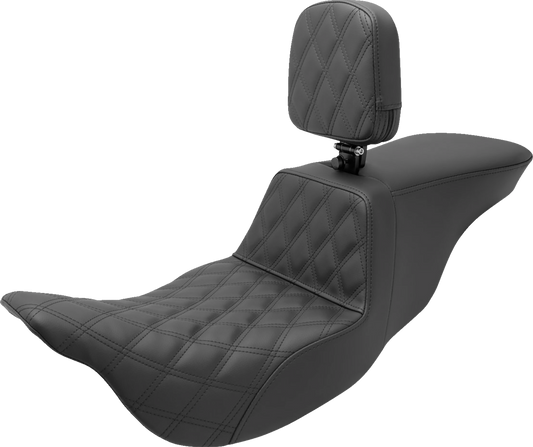 Saddlemen Tour Step Up Lattice Gel Seat & Backrest fits 2008-2024 Harley Touring