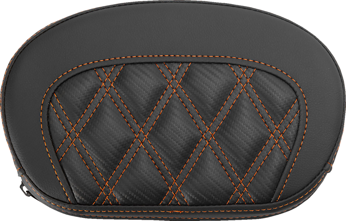 Saddlemen Mini Contour Orange Lattice Carbon Fiber Sissy Bar Pad for Harley