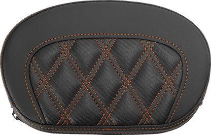 Saddlemen Mini Contour Orange Lattice Carbon Fiber Sissy Bar Pad for Harley