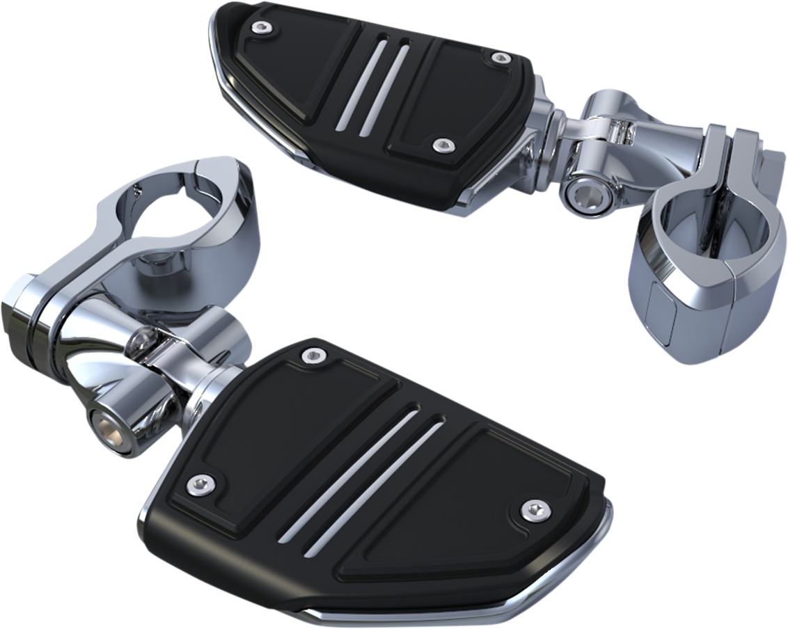 Ciro Chrome Mini Twin Rail 1-1/4" Engine Guard Highway Peg Mounting Footrest Kit