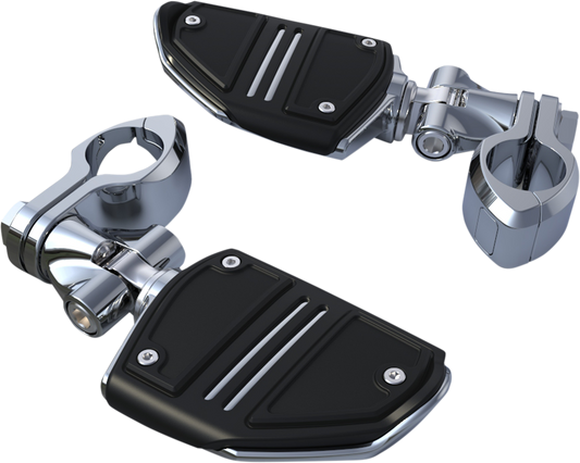 Ciro Chrome Mini Twin Rail 1-1/4" Engine Guard Highway Peg Mounting Footrest Kit