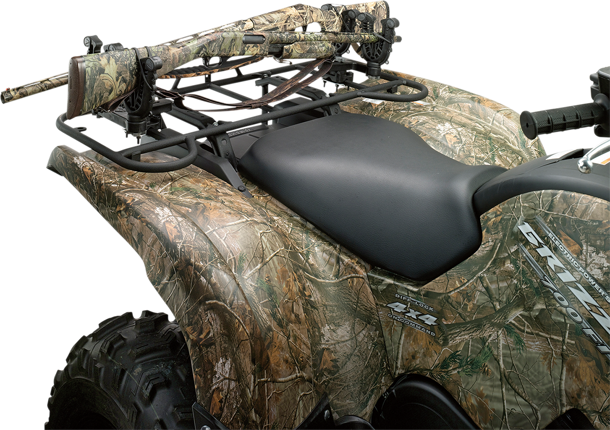 Moose Utility Division Black ATV Flexgrip Universal Double Gun Rifle Rack Holder