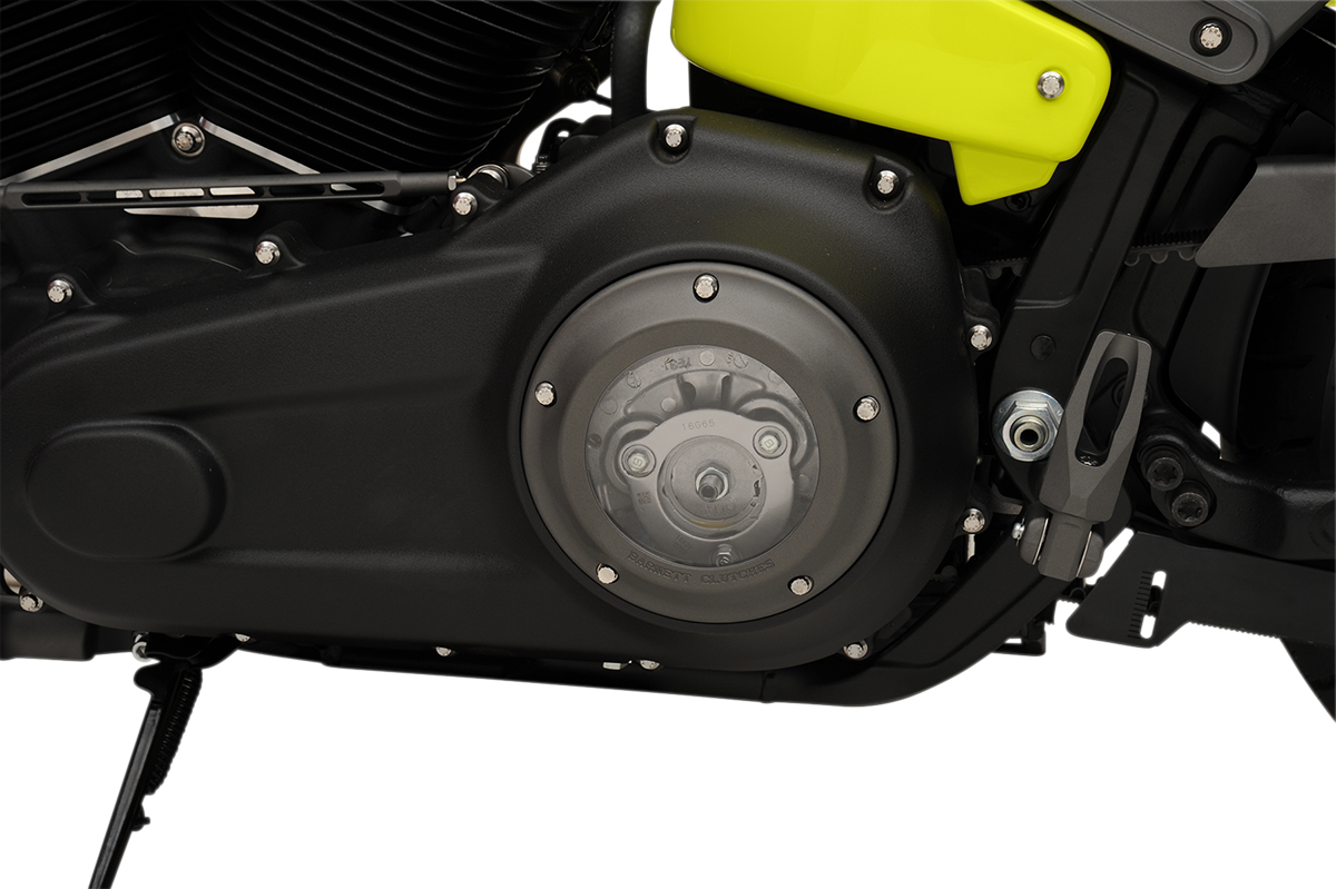 Barnett Scorpion Black Clear Derby Cover fits 2007-2018 Harley Touring Softail