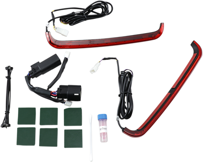 Custom Dynamics Red LED Rear Saddlebag Lights 2010-2013 Harley Touring FLHX