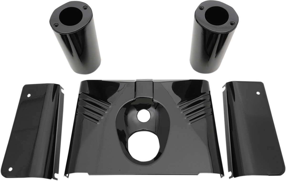Drag Specialties Black 5-Piece Ribbed Fork Tins fits 1986-2017 Harley Softail