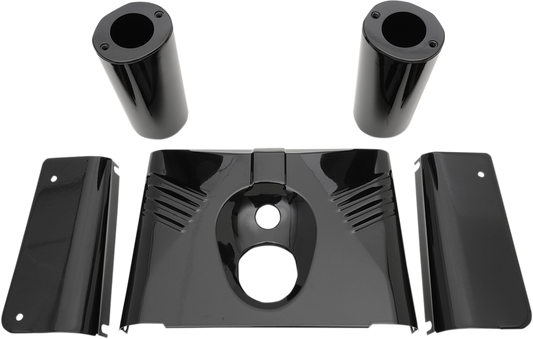 Drag Specialties Black 5-Piece Ribbed Fork Tins fits 1986-2017 Harley Softail