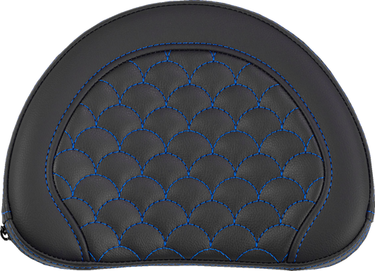 Saddlemen Contour Blue Dragon Scale Stitch Sissy Bar Backrest Pad for Harley