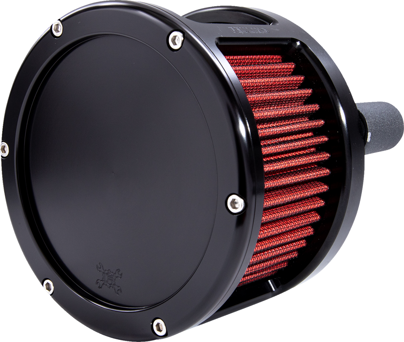 Feuling BA Race Solid Black Red Air Cleaner Kit 2017-2024 Harley Touring Softail