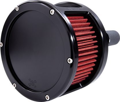 Feuling BA Race Solid Black Red Air Cleaner Kit 2017-2024 Harley Touring Softail