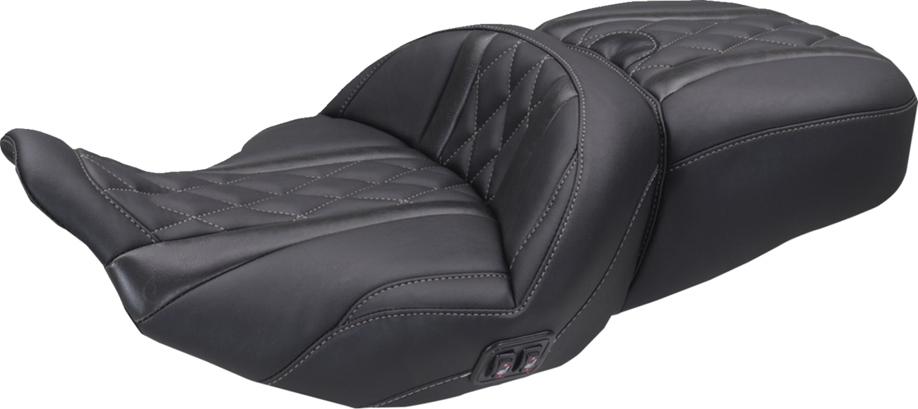 Mustang Super Tour Gray Diamond Heated Seat for 2023-26 Harley Street Road Glide
