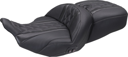 Mustang Super Tour Gray Diamond Heated Seat for 2023-26 Harley Street Road Glide