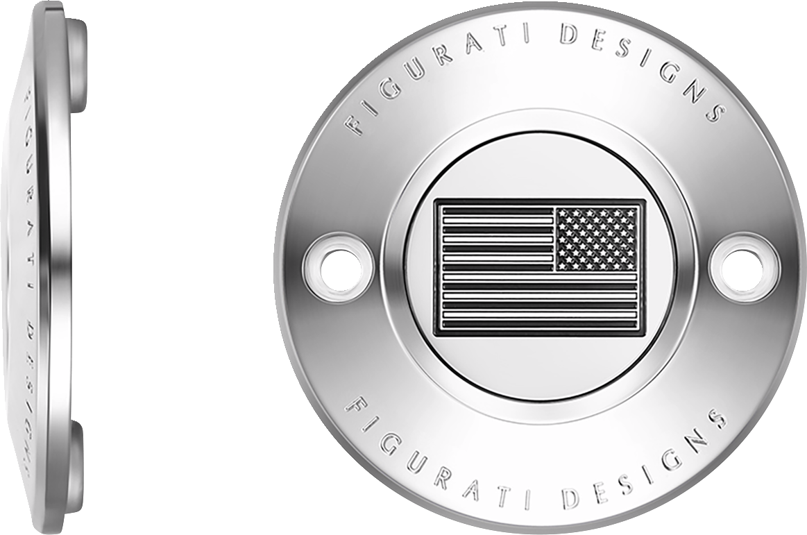Figurati Designs B&W American Flag Timing Points Cover for 2017-2023 Harley M8