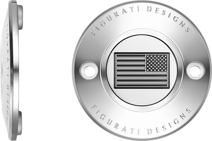 Figurati Designs B&W American Flag Timing Points Cover for 2017-2023 Harley M8