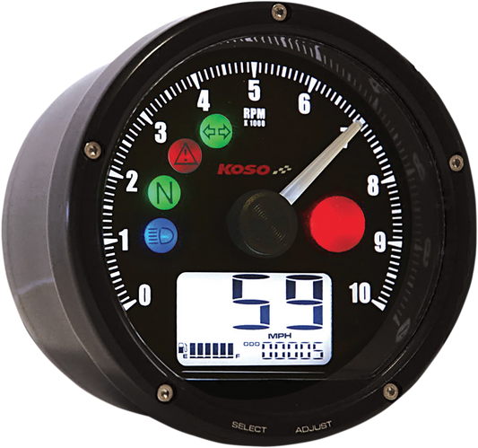 Koso TNT-01 Universal 3" Electronic Motorcycle Speedometer Tachometer Gauge