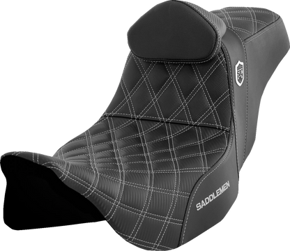 Saddlemen SDC Pro Series Silver Lattice Seat & Backrest for 08-24 Harley Touring