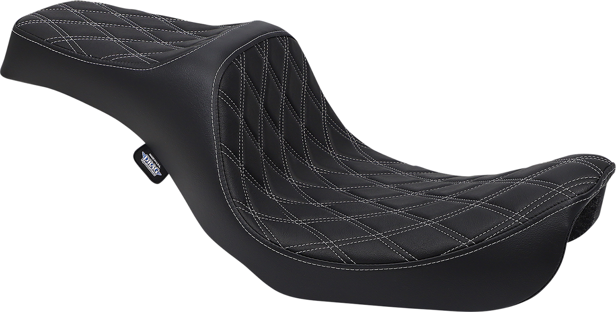 Drag Specialties Silver Diamond Stitch Predator Seat for 2006-2017 Harley Dyna