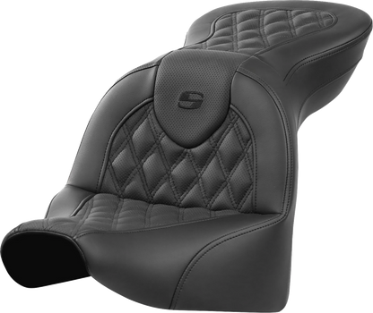 Saddlemen Roadsofa Black Lattice Stitch Seat for 2018-20 Harley Softail Breakout