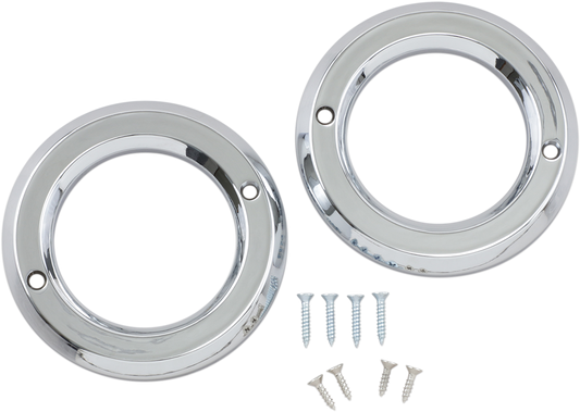 Motor Trike Running Board Fog Lights & Trim Rings for 2014-2022 Harley Tri Glide