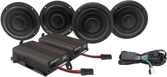 Wild Boar Front &Rear Speaker 600w Amp Kit 2014-2022 Harley Touring FLHT