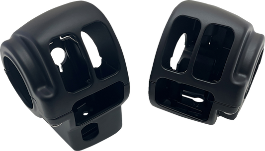 Drag Specialties Black Handlebar Switch Housing Kit for 2016-2024 Harley Softail