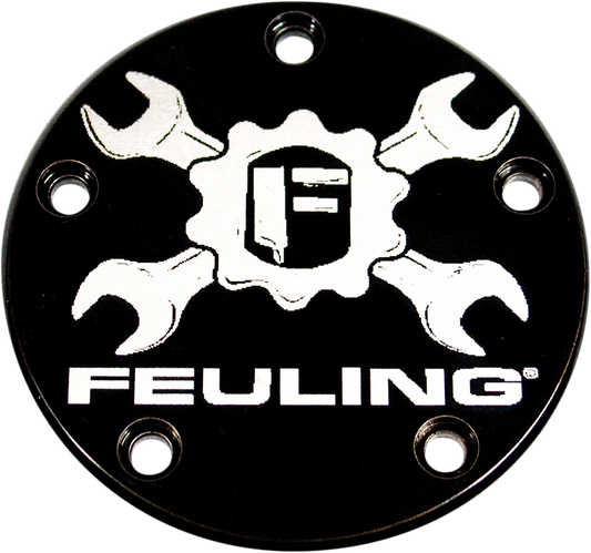 Feuling Black Gear Cross 5 Hole Points Cover 1999-2017 Harley Softail Touring