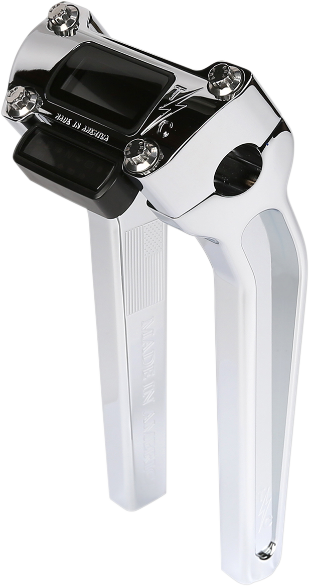 Thrashin Chrome 9.5" Pullback Gauge Cutout Handlebar Risers for 2018-25 Softail