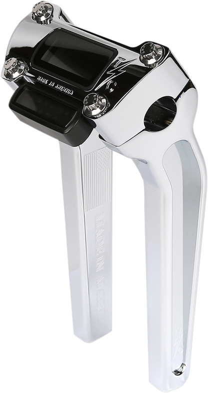 Thrashin Chrome 9.5" Pullback Gauge Cutout Handlebar Risers for 2018-25 Softail
