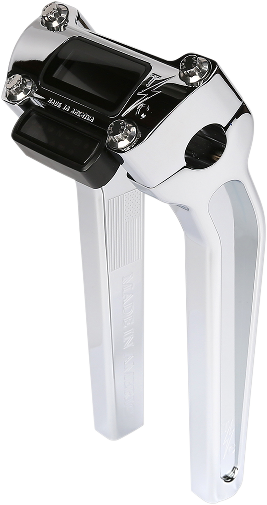 Thrashin Chrome 9.5" Pullback Gauge Cutout Handlebar Risers for 2018-25 Softail