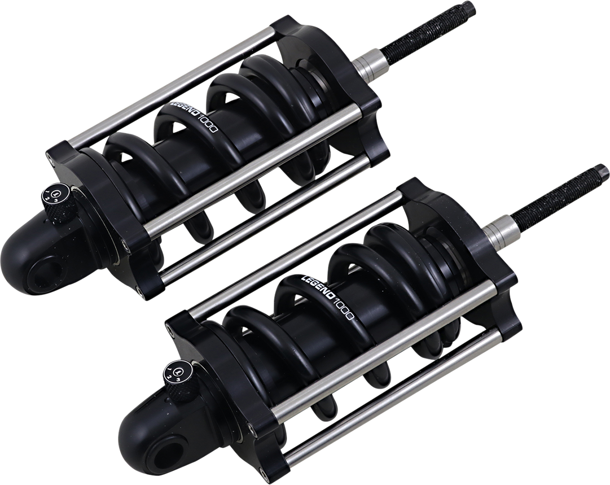 Legend Revo-A Black Rear Heavy Duty Shocks 2000-2017 Harley Softail FXS FLST