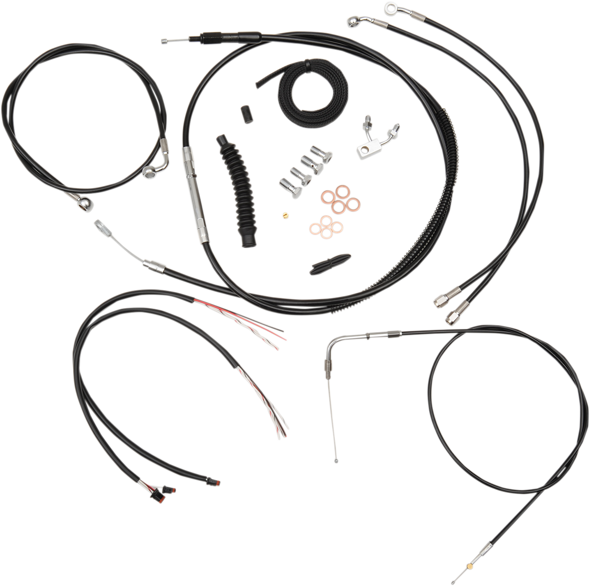 La Choppers 18-20" Ape Hanger ABS Black Handlebar Cable Kit 11-14 Harley Softail