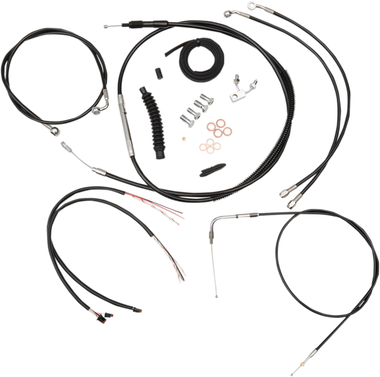 La Choppers 18-20" Ape Hanger ABS Black Handlebar Cable Kit 11-14 Harley Softail