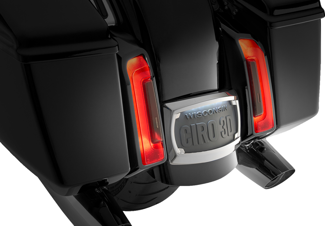 Ciro Curved LED Chrome License Plate Frame for 2023-2025 Harley Touring M8 40500