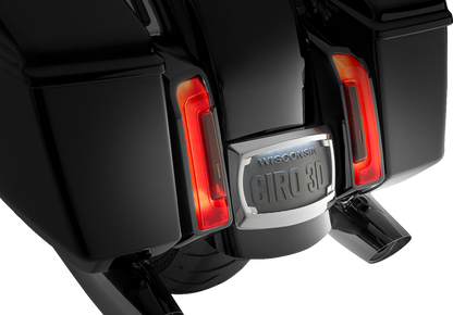 Ciro Curved LED Chrome License Plate Frame for 2023-2025 Harley Touring M8 40500