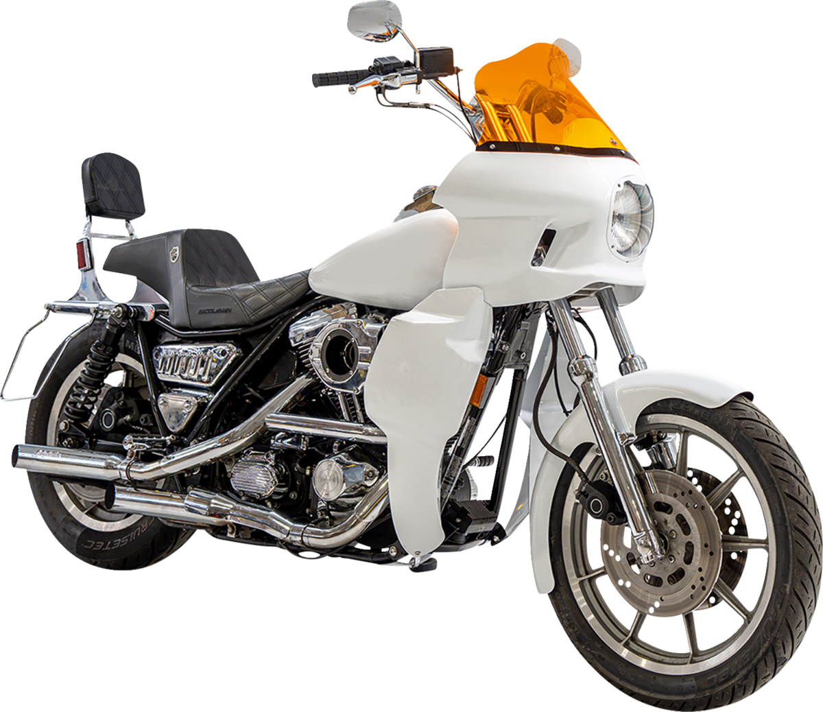 Klock Werks Kolor Flare 12.5" Orange Windshield fits Saddlemen S-RT Mini Fairing