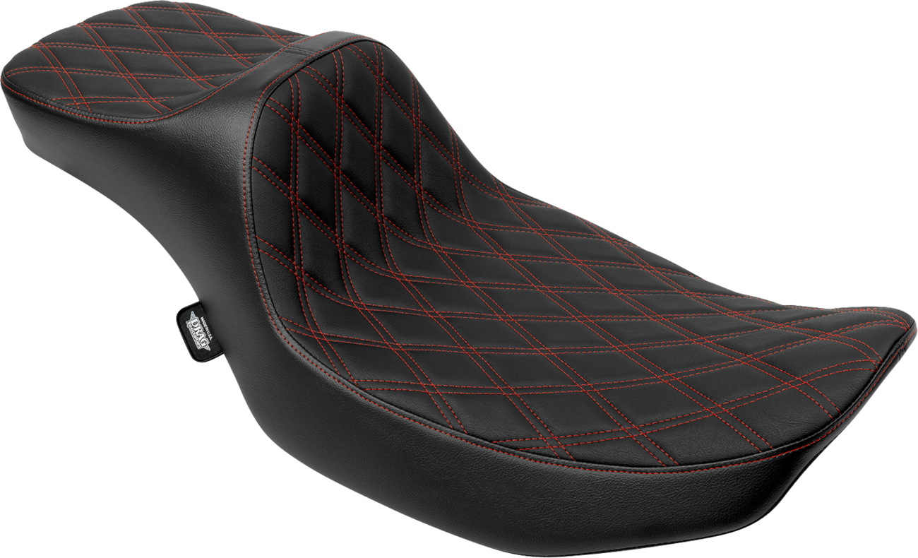 Drag Specialties Predator III Red Diamond Extended Seat for 23-26 Harley Touring