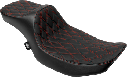 Drag Specialties Predator III Red Diamond Extended Seat for 23-26 Harley Touring