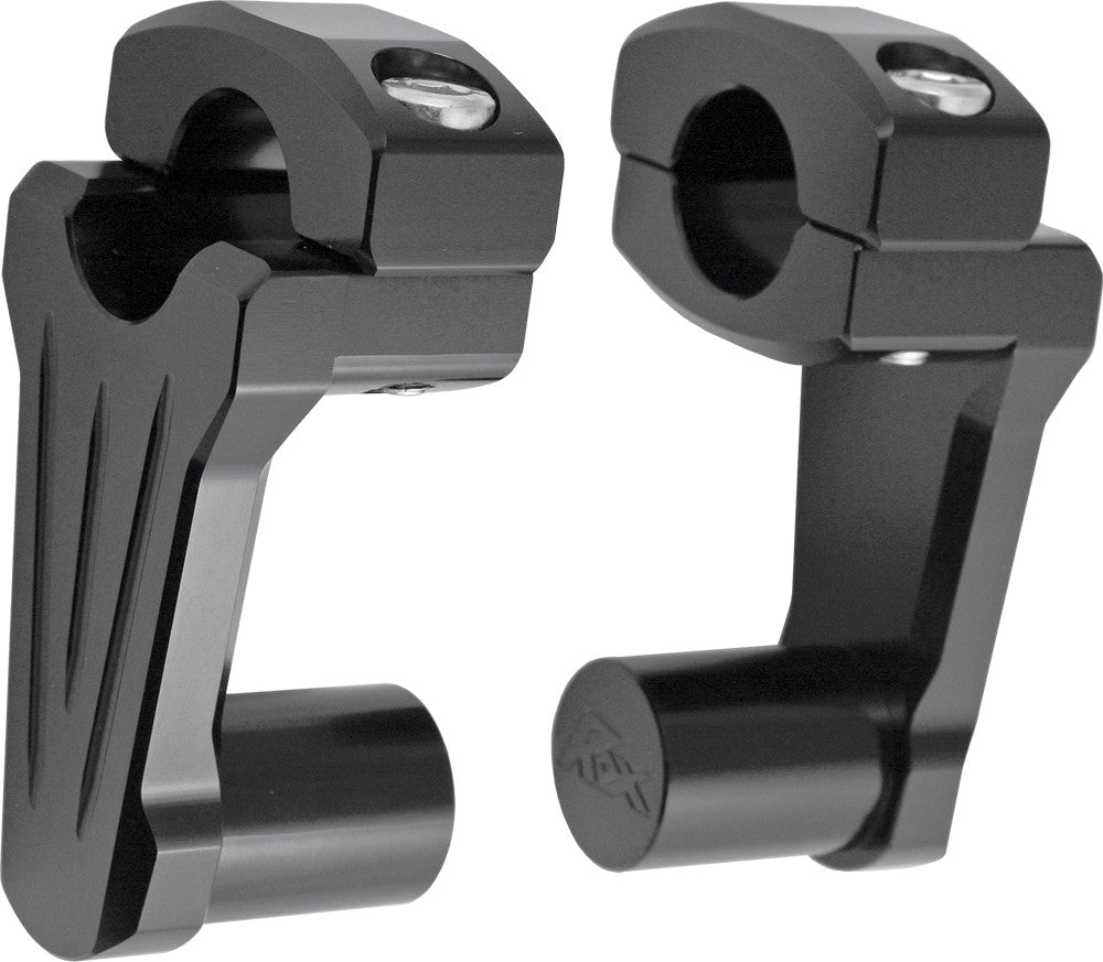 Rox Black Pivoting 2" Motorcycle 1" Handlebar Risers fits Harley Davidson